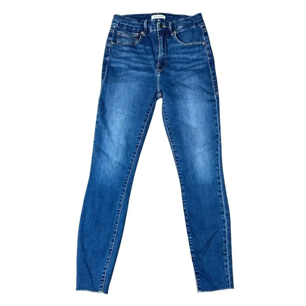 Good American Good Waist Crop Jeans Size 6/28 Medium Wash